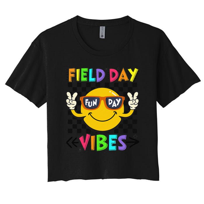 Field Day Vibes 2025 Happy Field Day Vibes Teacher Crop Top