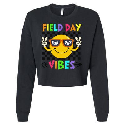 Field Day Vibes 2025 Happy Field Day Vibes Teacher Cropped Pullover Crew