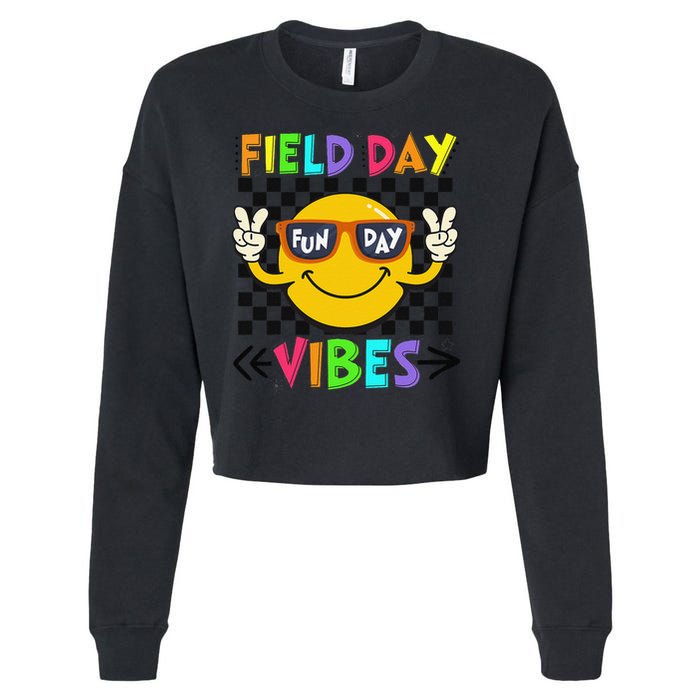 Field Day Vibes 2025 Happy Field Day Vibes Teacher Cropped Pullover Crew