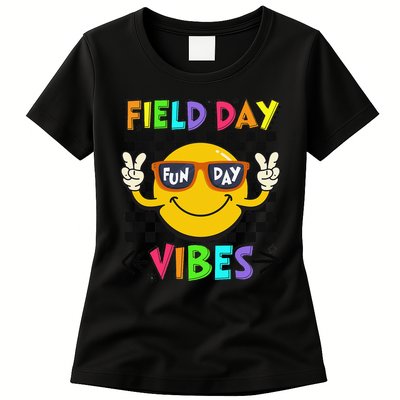 Field Day Vibes 2025 Happy Field Day Vibes Teacher Womens T-Shirt