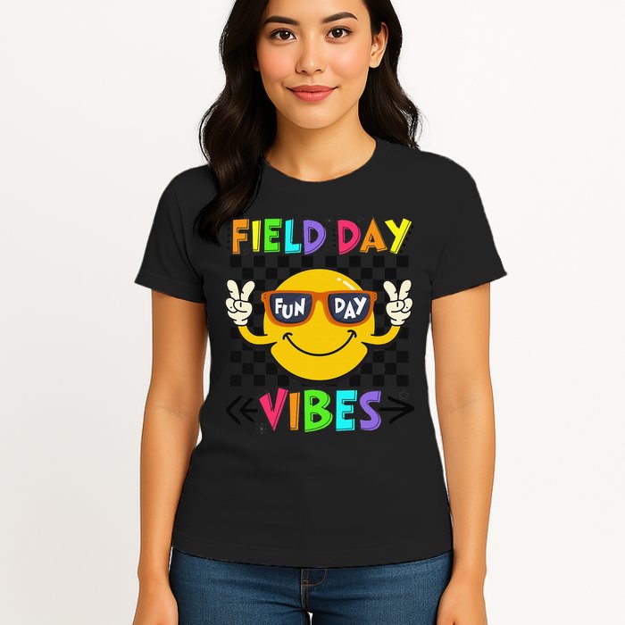 Field Day Vibes 2025 Happy Field Day Vibes Teacher Womens T-Shirt