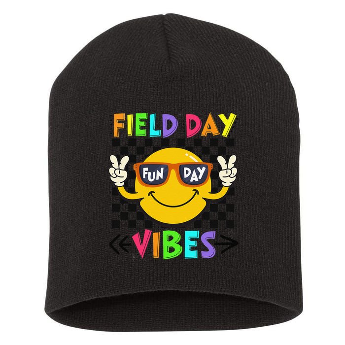 Field Day Vibes 2025 Happy Field Day Vibes Teacher Short Acrylic Beanie