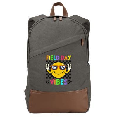 Field Day Vibes 2025 Happy Field Day Vibes Teacher Cotton Canvas Backpack
