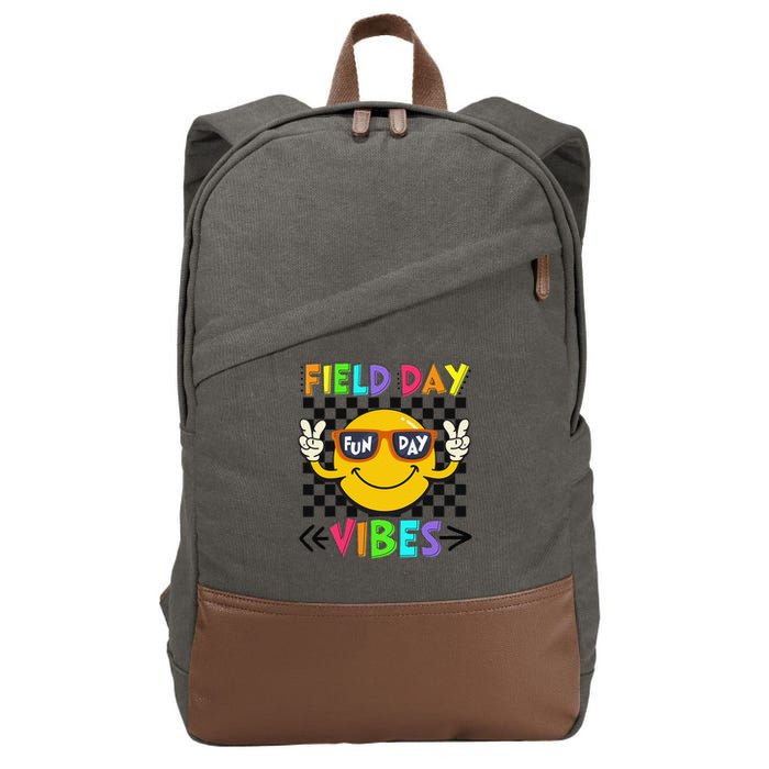 Field Day Vibes 2025 Happy Field Day Vibes Teacher Cotton Canvas Backpack