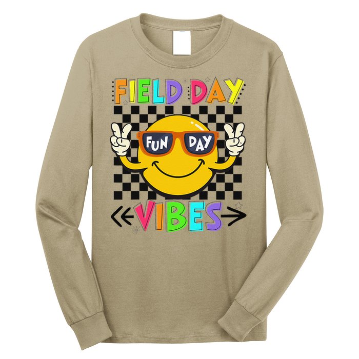 Field Day Vibes 2025 Happy Field Day Vibes Teacher Long Sleeve Shirt