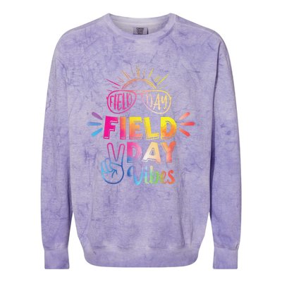 Field Day Vibes 2024 Funny Field Day Vibes Funny Teacher Colorblast Crewneck Sweatshirt