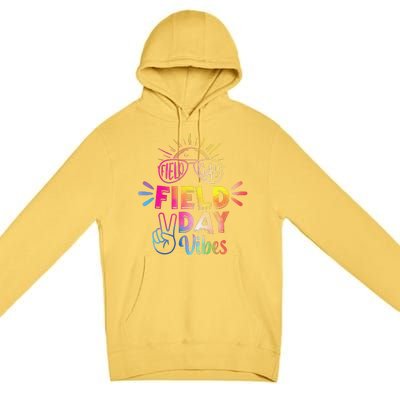 Field Day Vibes 2024 Funny Field Day Vibes Funny Teacher Premium Pullover Hoodie