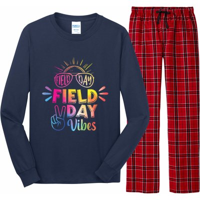 Field Day Vibes 2024 Funny Field Day Vibes Funny Teacher Long Sleeve Pajama Set