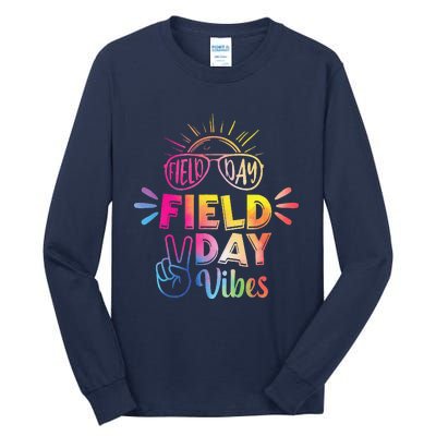 Field Day Vibes 2024 Funny Field Day Vibes Funny Teacher Tall Long Sleeve T-Shirt