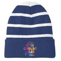 Field Day Vibes 2024 Funny Field Day Vibes Funny Teacher Striped Beanie with Solid Band