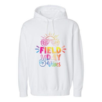 Field Day Vibes 2024 Funny Field Day Vibes Funny Teacher Garment-Dyed Fleece Hoodie