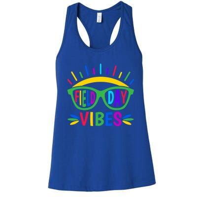 Field Day Vibes Last Day Of School Field Day Teacher And Gift Women's Racerback Tank