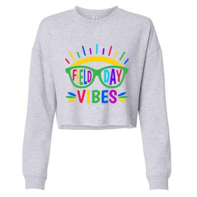 Field Day Vibes Last Day Of School Field Day Teacher And Gift Cropped Pullover Crew