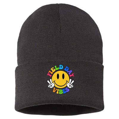 Field Day Vibes Funny For Teacher Happy Field Day 2025 Gift Sustainable Knit Beanie