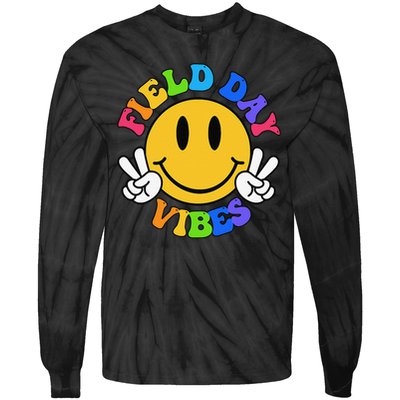 Field Day Vibes Funny For Teacher Happy Field Day 2025 Gift Tie-Dye Long Sleeve Shirt