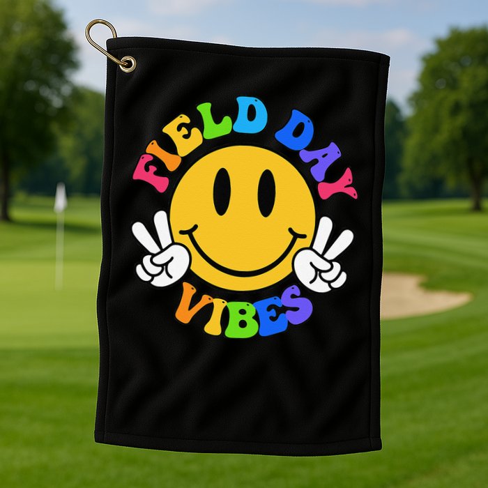 Field Day Vibes Funny For Teacher Happy Field Day 2025 Gift Golf Towel