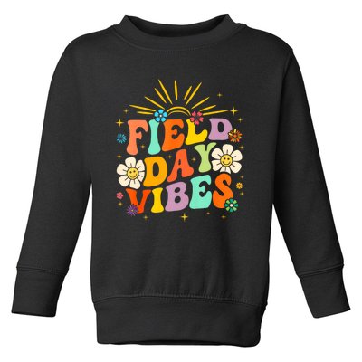 Field Day Vibes Funny Groovy Teacher Field Day 2024 Toddler Sweatshirt