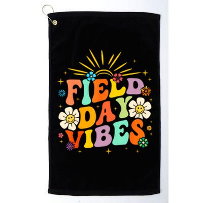 Field Day Vibes Funny Groovy Teacher Field Day 2024 Platinum Collection Golf Towel