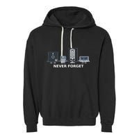 Floppy Disk Vhs Cassette Never Forget Geek History Garment-Dyed Fleece Hoodie