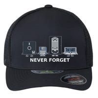 Floppy Disk Vhs Cassette Never Forget Geek History Flexfit Unipanel Trucker Cap