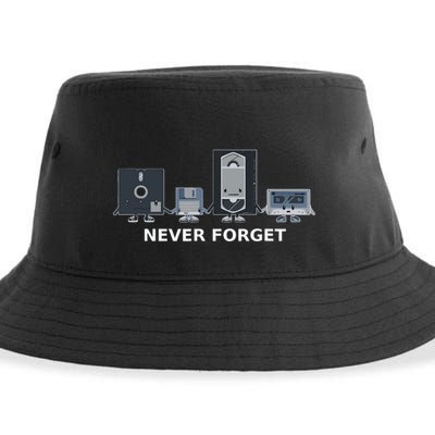 Floppy Disk Vhs Cassette Never Forget Geek History Sustainable Bucket Hat