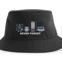 Floppy Disk Vhs Cassette Never Forget Geek History Sustainable Bucket Hat