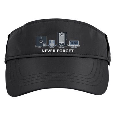 Floppy Disk Vhs Cassette Never Forget Geek History Adult Drive Performance Visor