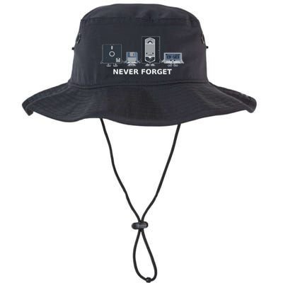 Floppy Disk Vhs Cassette Never Forget Geek History Legacy Cool Fit Booney Bucket Hat