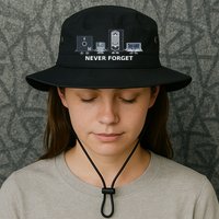 Floppy Disk Vhs Cassette Never Forget Geek History Bucket Hat