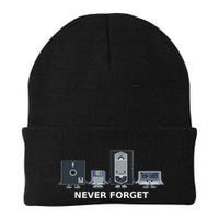 Floppy Disk Vhs Cassette Never Forget Geek History Beanie
