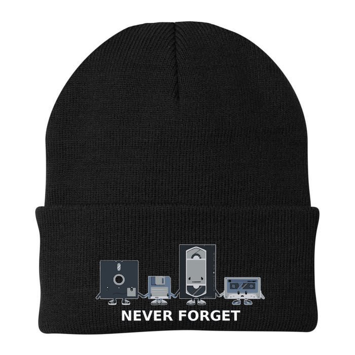 Floppy Disk Vhs Cassette Never Forget Geek History Beanie
