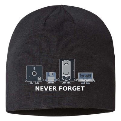 Floppy Disk Vhs Cassette Never Forget Geek History Sustainable Beanie