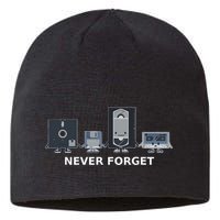 Floppy Disk Vhs Cassette Never Forget Geek History Sustainable Beanie