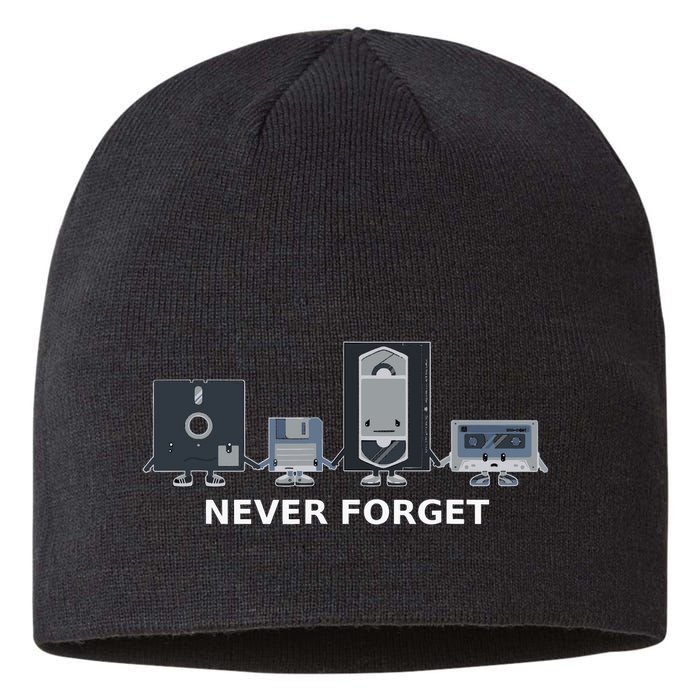 Floppy Disk Vhs Cassette Never Forget Geek History Sustainable Beanie