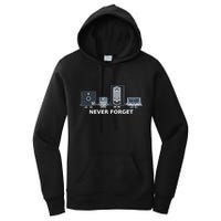 Floppy Disk Vhs Cassette Never Forget Geek History Women's Pullover Hoodie