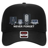 Floppy Disk Vhs Cassette Never Forget Geek History Trucker Hat