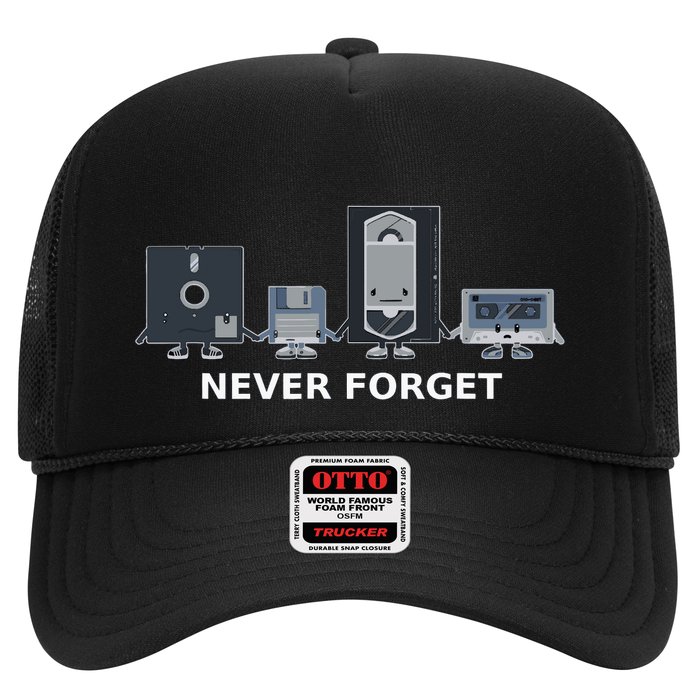 Floppy Disk Vhs Cassette Never Forget Geek History Trucker Hat