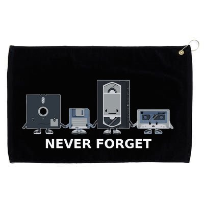 Floppy Disk Vhs Cassette Never Forget Geek History Grommeted Golf Towel