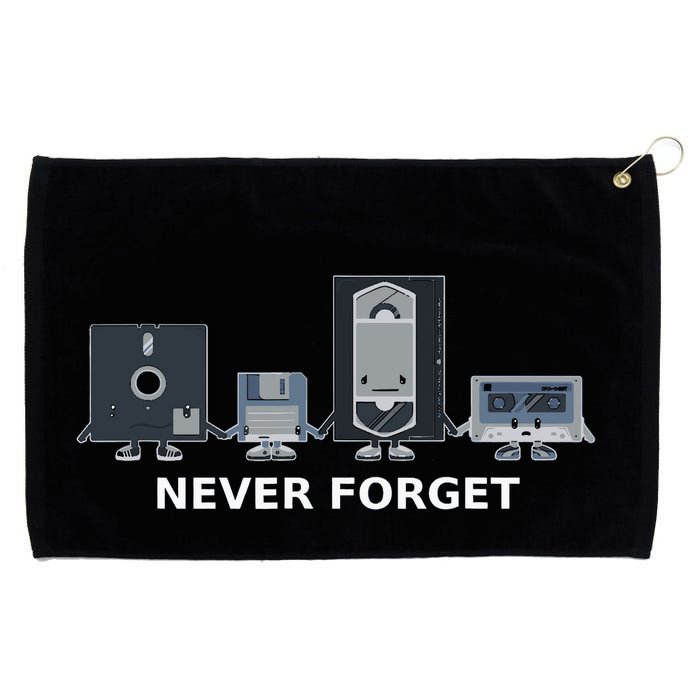 Floppy Disk Vhs Cassette Never Forget Geek History Grommeted Golf Towel