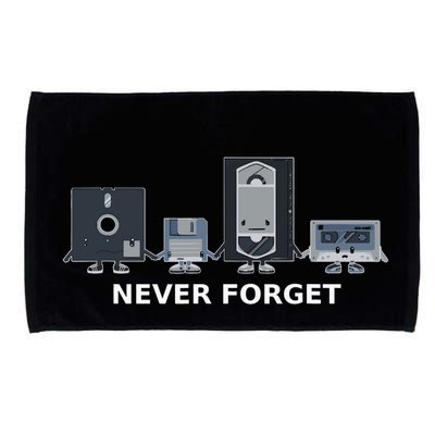 Floppy Disk Vhs Cassette Never Forget Geek History Microfiber Hand Towel
