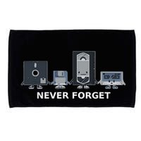 Floppy Disk Vhs Cassette Never Forget Geek History Microfiber Hand Towel