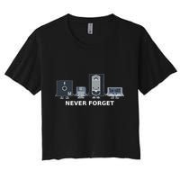 Floppy Disk Vhs Cassette Never Forget Geek History Crop Top