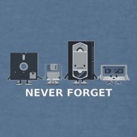 Floppy Disk Vhs Cassette Never Forget Geek History Garment-Dyed Sweatshirt