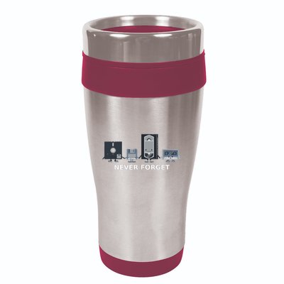 Floppy Disk Vhs Cassette Never Forget Geek History 16oz Travel Tumbler