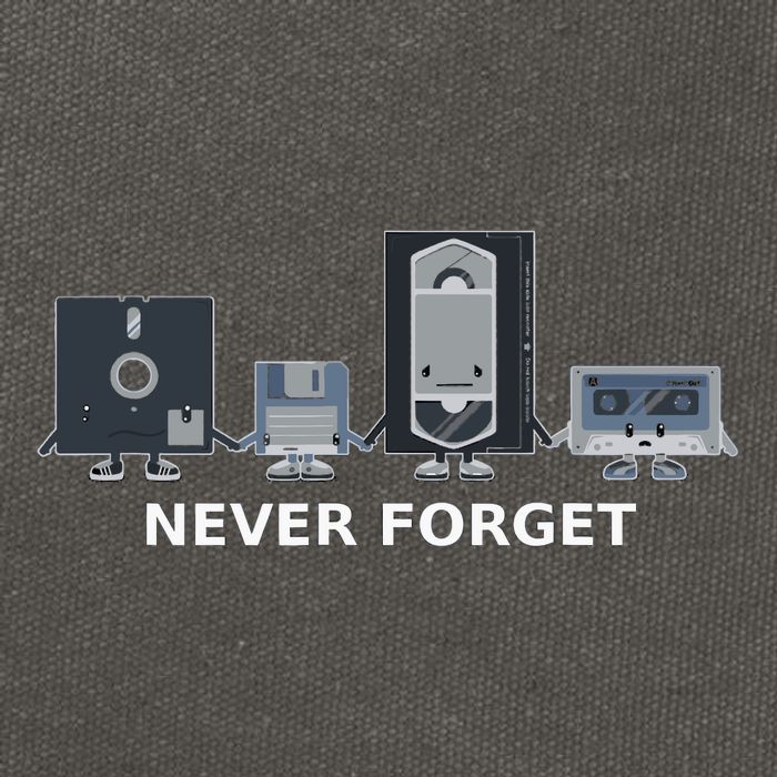 Floppy Disk Vhs Cassette Never Forget Geek History Cotton Canvas Backpack