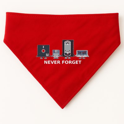 Floppy Disk Vhs Cassette Never Forget Geek History USA-Made Doggie Bandana