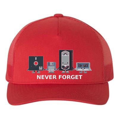 Floppy Disk Vhs Cassette Never Forget Geek History Yupoong Adult 5-Panel Trucker Hat