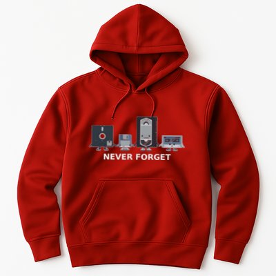 Floppy Disk Vhs Cassette Never Forget Geek History Hoodie