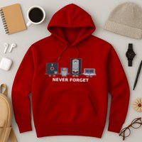 Floppy Disk Vhs Cassette Never Forget Geek History Hoodie