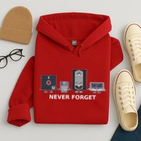 Floppy Disk Vhs Cassette Never Forget Geek History Hoodie